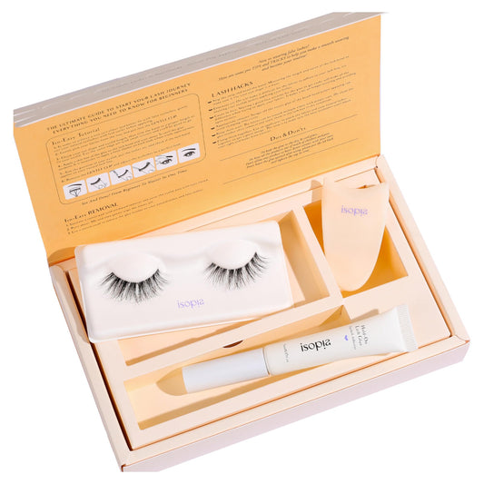 ISOPIA Natural Lashes Ultra Soft Clear Band Lashes Wispy Reusable Strip Lashes False Eyelashes 1s Wearing Starter Friendly Kit (TOUCH)